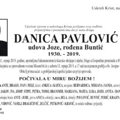 Pokojna Danica Pavlovic Osmrtnica 1