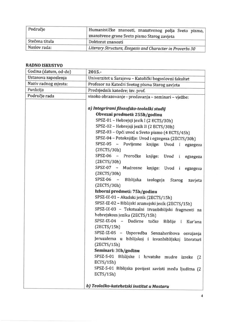Izvjesce Komisije s prijedlogom za izbor u zavnje KSPSZ D.T 0004